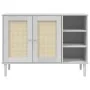 Aparador SENJA aspecto de ratán madera pino blanco 112x40x80 cm de , Aparadores - Ref: Foro24-358029, Precio: 122,96 €, Descu...