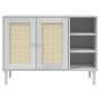 Aparador SENJA aspecto de ratán madera pino blanco 112x40x80 cm de , Aparadores - Ref: Foro24-358029, Precio: 124,46 €, Descu...