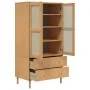 Armario SENJA aspecto de ratán madera pino marrón 90x55x175 cm de , Armarios roperos - Ref: Foro24-358034, Precio: 344,80 €, ...