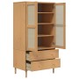 Armario SENJA aspecto de ratán madera pino marrón 90x55x175 cm de , Armarios roperos - Ref: Foro24-358034, Precio: 349,81 €, ...