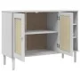 Aparador SENJA aspecto de ratán madera pino blanco 112x40x80 cm de , Aparadores - Ref: Foro24-358029, Precio: 122,96 €, Descu...