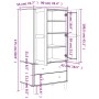 Armario SENJA aspecto de ratán madera pino marrón 90x55x175 cm de , Armarios roperos - Ref: Foro24-358034, Precio: 349,81 €, ...