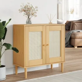 SENJA sideboard rattan look brown pine wood 80x35x80 cm by , Sideboards - Ref: Foro24-358031, Price: 83,53 €, Discount: %