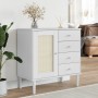 Aparador SENJA aspecto de ratán madera pino blanco 80x40x80 cm de , Aparadores - Ref: Foro24-358038, Precio: 104,08 €, Descue...