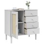 Aparador SENJA aspecto de ratán madera pino blanco 80x40x80 cm de , Aparadores - Ref: Foro24-358038, Precio: 104,08 €, Descue...