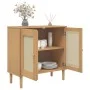 Aparador SENJA aspecto de ratán madera pino marrón 80x35x80 cm de , Aparadores - Ref: Foro24-358031, Precio: 83,53 €, Descuen...