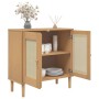 Aparador SENJA aspecto de ratán madera pino marrón 80x35x80 cm de , Aparadores - Ref: Foro24-358031, Precio: 84,52 €, Descuen...