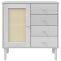 Aparador SENJA aspecto de ratán madera pino blanco 80x40x80 cm de , Aparadores - Ref: Foro24-358038, Precio: 104,08 €, Descue...