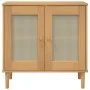 Aparador SENJA aspecto de ratán madera pino marrón 80x35x80 cm de , Aparadores - Ref: Foro24-358031, Precio: 83,53 €, Descuen...