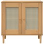 Aparador SENJA aspecto de ratán madera pino marrón 80x35x80 cm de , Aparadores - Ref: Foro24-358031, Precio: 84,52 €, Descuen...