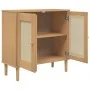 Aparador SENJA aspecto de ratán madera pino marrón 80x35x80 cm de , Aparadores - Ref: Foro24-358031, Precio: 83,53 €, Descuen...