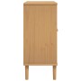 Aparador SENJA aspecto de ratán madera pino marrón 80x35x80 cm de , Aparadores - Ref: Foro24-358031, Precio: 84,52 €, Descuen...