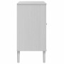 Aparador SENJA aspecto de ratán madera pino blanco 80x40x80 cm de , Aparadores - Ref: Foro24-358038, Precio: 104,08 €, Descue...