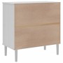 Aparador SENJA aspecto de ratán madera pino blanco 80x40x80 cm de , Aparadores - Ref: Foro24-358038, Precio: 104,08 €, Descue...