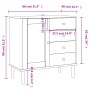 Aparador SENJA aspecto de ratán madera pino blanco 80x40x80 cm de , Aparadores - Ref: Foro24-358038, Precio: 104,08 €, Descue...