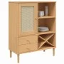 Aparador alto SENJA aspecto de ratán madera marrón 90x40x112 cm de , Aparadores - Ref: Foro24-358052, Precio: 125,15 €, Descu...