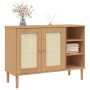 Aparador SENJA aspecto de ratán madera pino marrón 112x40x80 cm de , Aparadores - Ref: Foro24-358028, Precio: 123,44 €, Descu...