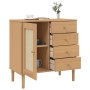 Aparador SENJA aspecto de ratán madera pino marrón 80x40x80 cm de , Aparadores - Ref: Foro24-358037, Precio: 104,69 €, Descue...