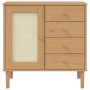 Aparador SENJA aspecto de ratán madera pino marrón 80x40x80 cm de , Aparadores - Ref: Foro24-358037, Precio: 104,69 €, Descue...