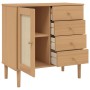 Aparador SENJA aspecto de ratán madera pino marrón 80x40x80 cm de , Aparadores - Ref: Foro24-358037, Precio: 104,69 €, Descue...