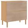 Aparador SENJA aspecto de ratán madera pino marrón 80x40x80 cm de , Aparadores - Ref: Foro24-358037, Precio: 104,69 €, Descue...