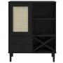Aparador alto SENJA aspecto de ratán madera negro 90x40x112 cm de , Aparadores - Ref: Foro24-358054, Precio: 125,15 €, Descue...