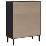 Aparador alto SENJA aspecto de ratán madera negro 90x40x112 cm de , Aparadores - Ref: Foro24-358054, Precio: 125,15 €, Descue...