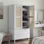 Armario SENJA aspecto de ratán madera pino blanco 90x55x175 cm de , Armarios roperos - Ref: Foro24-358035, Precio: 409,68 €, ...
