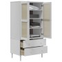 Armario SENJA aspecto de ratán madera pino blanco 90x55x175 cm de , Armarios roperos - Ref: Foro24-358035, Precio: 409,68 €, ...