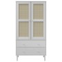 Armario SENJA aspecto de ratán madera pino blanco 90x55x175 cm de , Armarios roperos - Ref: Foro24-358035, Precio: 409,68 €, ...