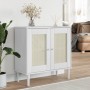 Aparador SENJA aspecto de ratán madera pino blanco 80x35x80 cm de , Aparadores - Ref: Foro24-358032, Precio: 108,85 €, Descue...