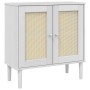 Aparador SENJA aspecto de ratán madera pino blanco 80x35x80 cm de , Aparadores - Ref: Foro24-358032, Precio: 108,85 €, Descue...