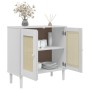 Aparador SENJA aspecto de ratán madera pino blanco 80x35x80 cm de , Aparadores - Ref: Foro24-358032, Precio: 108,85 €, Descue...
