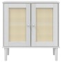 Aparador SENJA aspecto de ratán madera pino blanco 80x35x80 cm de , Aparadores - Ref: Foro24-358032, Precio: 108,85 €, Descue...