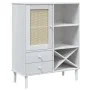 Aparador alto SENJA aspecto de ratán madera blanco 90x40x112 cm de , Aparadores - Ref: Foro24-358053, Precio: 125,07 €, Descu...