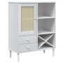 Aparador alto SENJA aspecto de ratán madera blanco 90x40x112 cm de , Aparadores - Ref: Foro24-358053, Precio: 126,23 €, Descu...