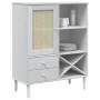 Aparador alto SENJA aspecto de ratán madera blanco 90x40x112 cm de , Aparadores - Ref: Foro24-358053, Precio: 125,07 €, Descu...