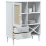 Aparador alto SENJA aspecto de ratán madera blanco 90x40x112 cm de , Aparadores - Ref: Foro24-358053, Precio: 126,23 €, Descu...