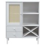 Aparador alto SENJA aspecto de ratán madera blanco 90x40x112 cm de , Aparadores - Ref: Foro24-358053, Precio: 126,23 €, Descu...