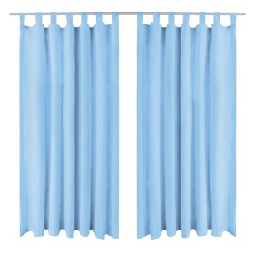 Cortinas de micro-raso con bucles 2 unidades 140x225cm turquesa de vidaXL, Cortinas y visillos - Ref: Foro24-132220, Precio: ...