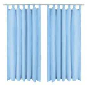 Cortinas de micro-raso con bucles 2 unidades 140x225cm turquesa de vidaXL, Cortinas y visillos - Ref: Foro24-132220, Precio: ...