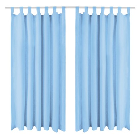 Cortinas de micro-raso con bucles 2 unidades 140x225cm turquesa de vidaXL, Cortinas y visillos - Ref: Foro24-132220, Precio: ...