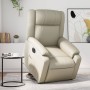 Sillón reclinable elevable eléctrico de cuero sintético crema en Sillones | Comprar online en Foru.es
