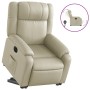 Sillón reclinable elevable eléctrico de cuero sintético crema en Sillones | Comprar online en Foru.es