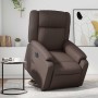 Sillón reclinable elevable eléctrico de cuero sintético marrón en Sillones | Comprar online en Foru.es
