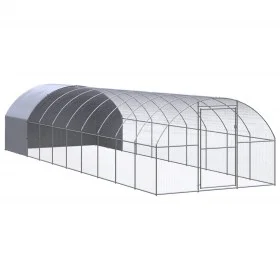 Galvanized steel outdoor chicken coop 3x10x2 m by , Cages and habitats for small animals - Ref: Foro24-3095476, Price: 654,44...