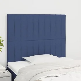 Cabeceros 2 unidades de tela azul 100x5x78/88 cm de , Cabeceros y pies de cama - Ref: Foro24-3116566, Precio: 59,96 €, Descue...
