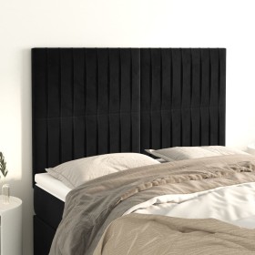 Cabeceros 4 unidades terciopelo negro 72x5x78/88 cm de , Cabeceros y pies de cama - Ref: Foro24-3116620, Precio: 106,17 €, De...