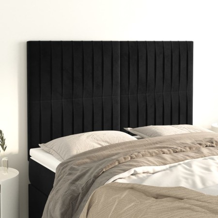Cabeceros 4 unidades terciopelo negro 72x5x78/88 cm de , Cabeceros y pies de cama - Ref: Foro24-3116620, Precio: 106,17 €, De...