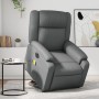 Sillón reclinable elevable eléctrico de cuero sintético gris en Sillones | Comprar online en Foru.es